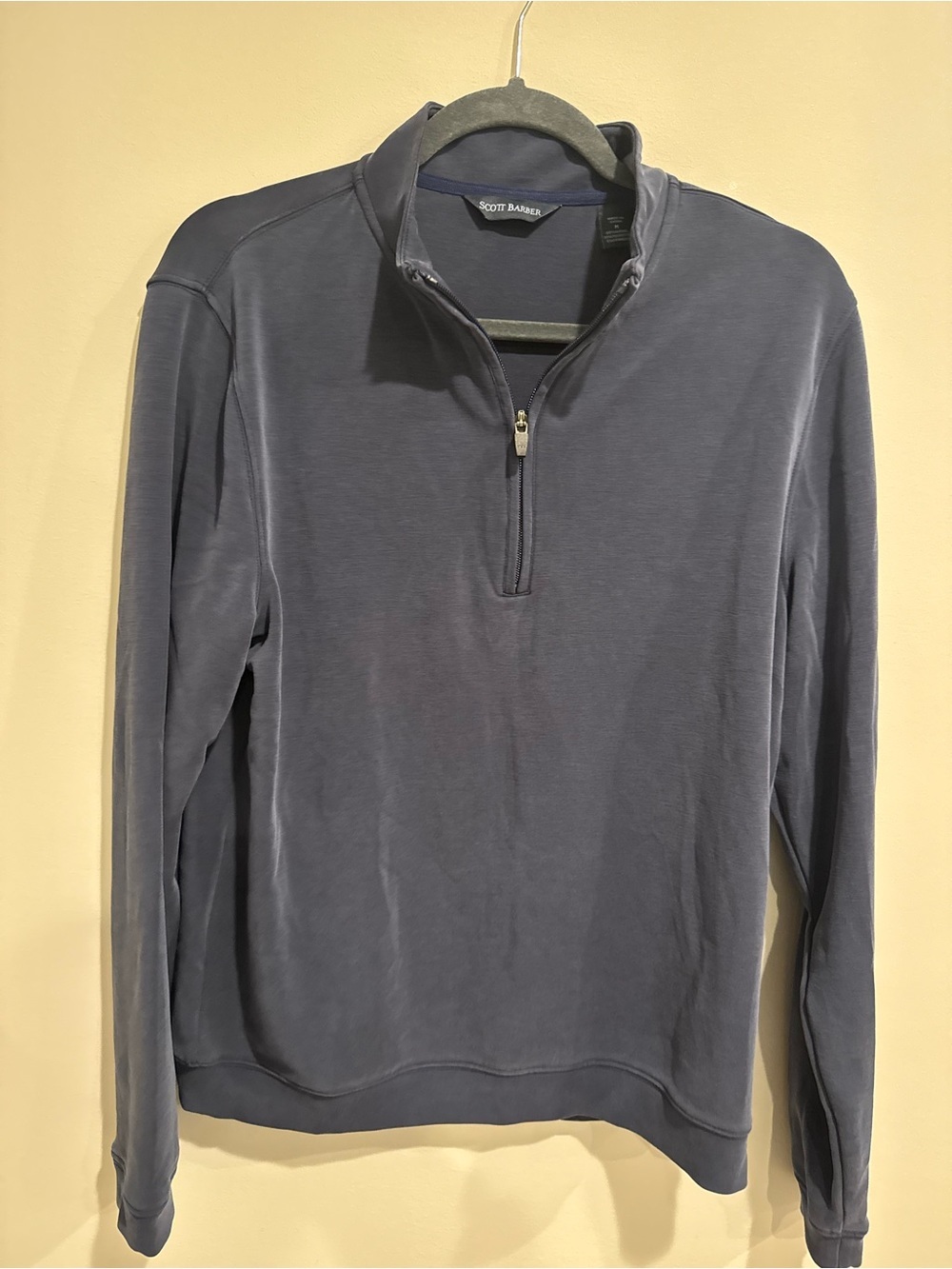 Scott Barber Men's Slate Blue Quarter-Zip Pullover Sweater